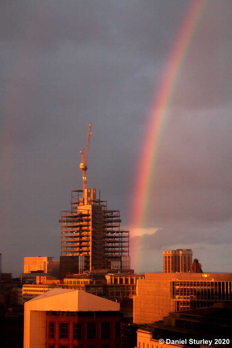 The a Rainbow with the Construction of 103 Colmore Row - 10th June 2020